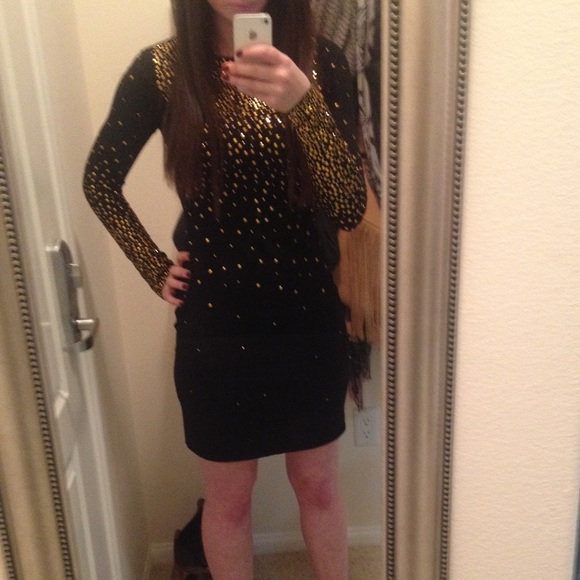 Black w Gold studs Cynthia Steffe Dress XS - Picture 2 of 3